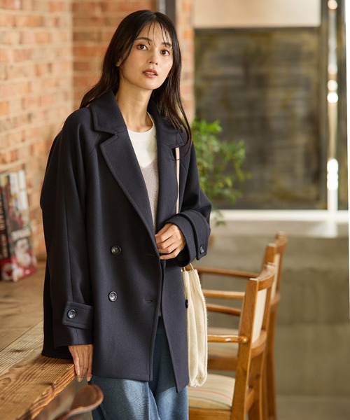 ピーコート トゥモローランド BLUE WORK BLUE WORK ウールピーコート