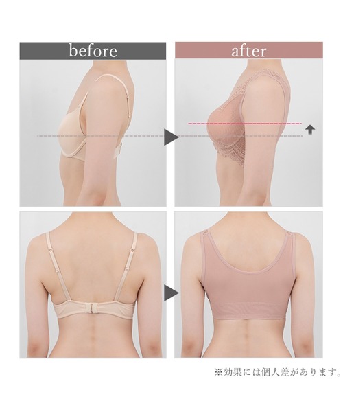 BRADELIS NEWYORK(ブラデリスニューヨーク)の「フロントホックブラ24A1 ブラデリスミー ノンワイヤー 補正ブラ 補整下着 コンパクト補整 ミニマイザー(ブラジャー・レディース・ピンク/ブラック/グレー・L/M/3L/LL/S)」の17枚目の写真