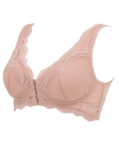 BRADELIS NEWYORK(ブラデリスニューヨーク)の「フロントホックブラ24A1 ブラデリスミー ノンワイヤー 補正ブラ 補整下着 コンパクト補整 ミニマイザー(ブラジャー・レディース・ピンク/ブラック/グレー・L/M/3L/LL/S)」の5枚目の写真