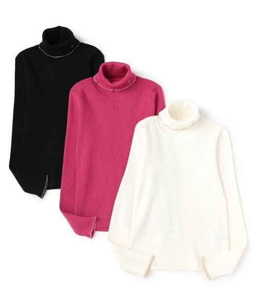 セール】ガールズ ラメピコタートルネックセーター（ニット
