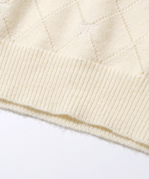 flower(フラワー)の「フォーリングリボンニット(ニット/セーター・レディース・ホワイト/グレー/レッド・FREE)」の16枚目の写真