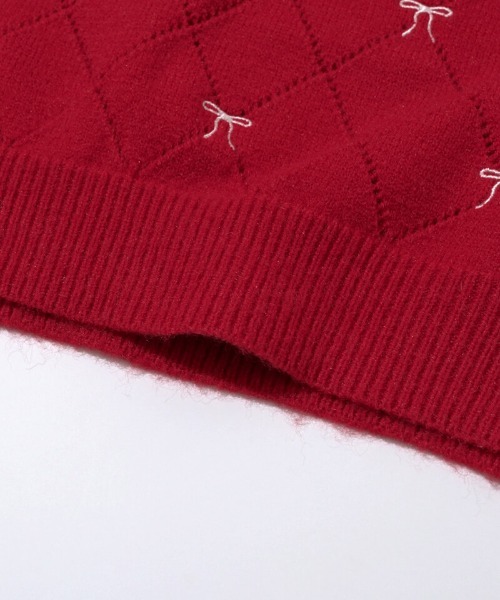 flower(フラワー)の「フォーリングリボンニット(ニット/セーター・レディース・ホワイト/グレー/レッド・FREE)」の22枚目の写真