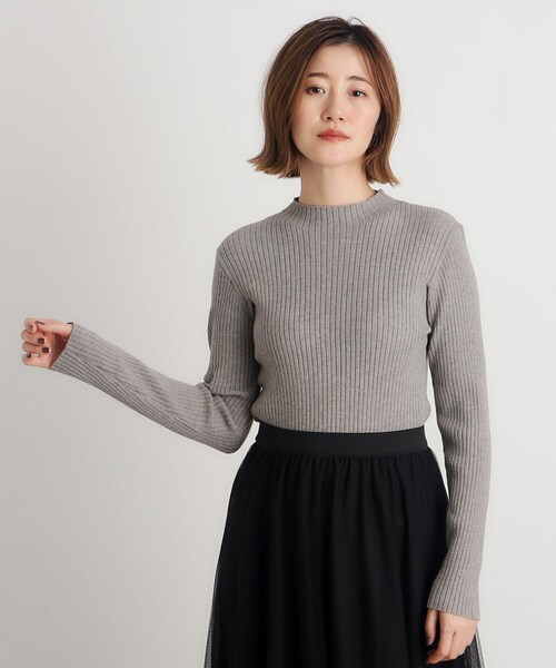 grove（グローブ）の「◆【吸湿発熱／帯電防止】ハイネックリブプルオーバー（ニット/セーター・レディース・オフホワイト/ベージュ系その他5/ブラック/ベージュ/ライトグレー・02/03/01/04/05）」の4枚目の写真