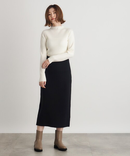 grove（グローブ）の「◆【吸湿発熱／帯電防止】ハイネックリブプルオーバー（ニット/セーター・レディース・オフホワイト/ベージュ系その他5/ブラック/ベージュ/ライトグレー・02/03/01/04/05）」の8枚目の写真