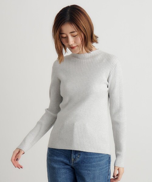 grove（グローブ）の「◆【吸湿発熱／帯電防止】ハイネックリブプルオーバー（ニット/セーター・レディース・オフホワイト/ベージュ系その他5/ブラック/ベージュ/ライトグレー・02/03/01/04/05）」の10枚目の写真