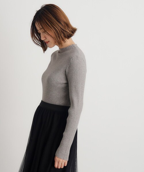grove（グローブ）の「◆【吸湿発熱／帯電防止】ハイネックリブプルオーバー（ニット/セーター・レディース・オフホワイト/ベージュ系その他5/ブラック/ベージュ/ライトグレー・02/03/01/04/05）」の20枚目の写真