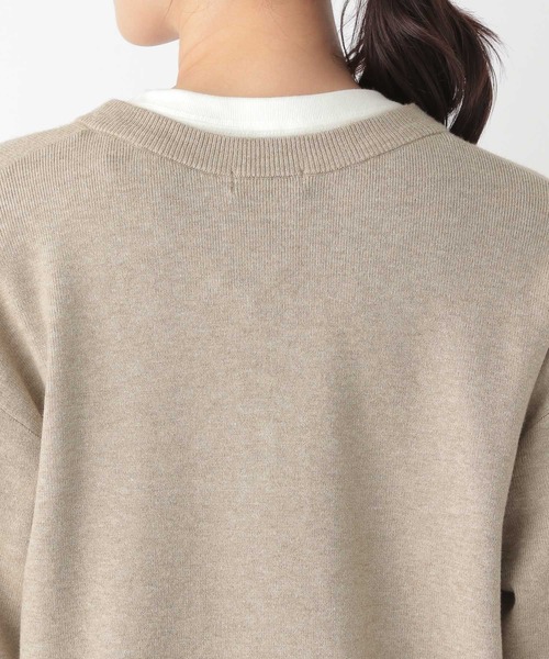 GLOBAL WORK(グローバルワーク)の「メルティクルーカーディガン/115918(カーディガン/ボレロ・レディース・ホワイト×ネイビー/ベージュ/ロイヤルブルー/レッド/ブラック×ホワイト/グレイッシュベージュ/オリーブ・LARGE/MEDIUM)」の8枚目の写真