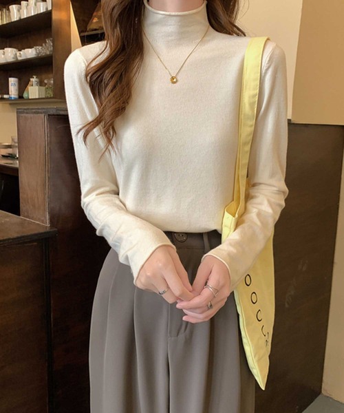 【美品】MARIED'OR ベージュ 長袖 トップス 肩開き 長袖 Tシャツ[品番：AZ000003541]｜andme（アンドミー
