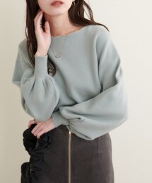 衿ぐり刺繍スカラップニット