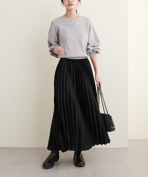 natural couture(ナチュラルクチュール)の「衿ぐり刺繍スカラップニット(ニット/セーター・レディース・ミント/モカ/グレイッシュベージュ/ブラック/オフホワイト/グレー・FREE)」の10枚目の写真