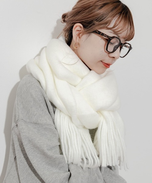 mic by Olu. 【ZOZOTOWN限定】シャギーボリュームマフラー FURLA マフラー ストール 「WEB限定」シャギーボリューム