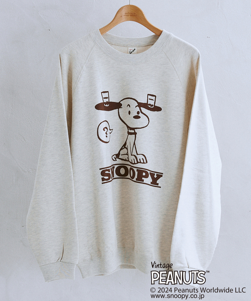 Vintage PEANUTS(ビンテージピーナッツ)の「PEANUTS×SPORTS WEAR by relume 別注 プリント スウェット WINTER(スウェット・メンズ・チャコールグレー/ボルドー/アイボリー/ネイビー・MEDIUM/LARGE/X-LARGE)」の8枚目の写真