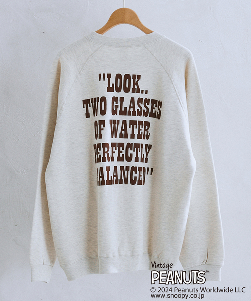 Vintage PEANUTS(ビンテージピーナッツ)の「PEANUTS×SPORTS WEAR by relume 別注 プリント スウェット WINTER(スウェット・メンズ・チャコールグレー/ボルドー/アイボリー/ネイビー・MEDIUM/LARGE/X-LARGE)」の10枚目の写真