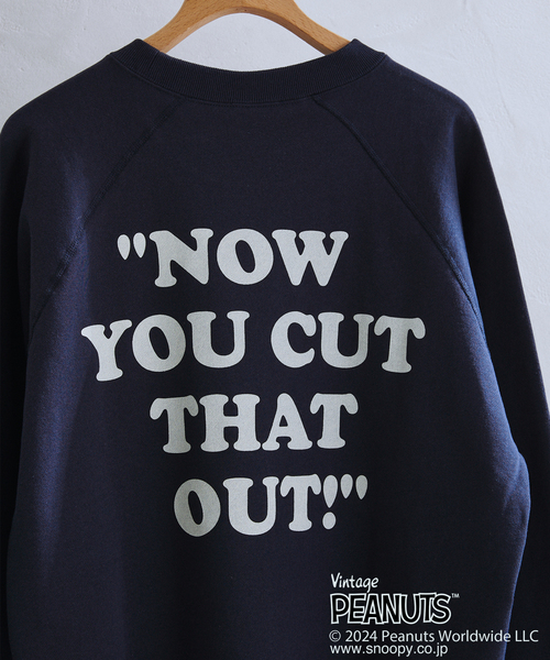 Vintage PEANUTS(ビンテージピーナッツ)の「PEANUTS×SPORTS WEAR by relume 別注 プリント スウェット WINTER(スウェット・メンズ・チャコールグレー/ボルドー/アイボリー/ネイビー・MEDIUM/LARGE/X-LARGE)」の15枚目の写真