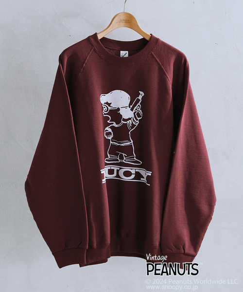 Vintage PEANUTS(ビンテージピーナッツ)の「PEANUTS×SPORTS WEAR by relume 別注 プリント スウェット WINTER(スウェット・メンズ・チャコールグレー/ボルドー/アイボリー/ネイビー・MEDIUM/LARGE/X-LARGE)」の16枚目の写真