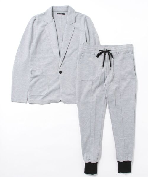 Bling Leads(ブリングリーズ)の「【Bling leads】カットテーラー セットアップ(テーラードジャケット・メンズ・グレー・LARGE/MEDIUM/X-LARGE)」の1枚目の写真