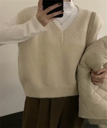 Vネックニットベスト