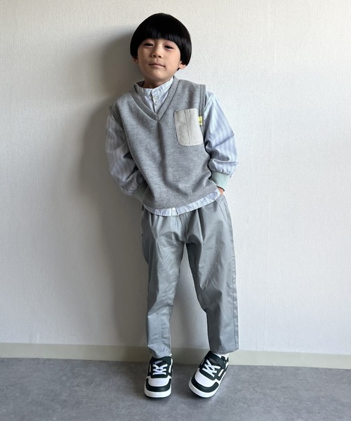 MAKE YOUR DAY(メイクユアデイ)の「ワッフルかぶりベスト■80~140cm(ベスト・キッズ・ダークグリーン/グレー・100/110/120/130/140/90)」の4枚目の写真