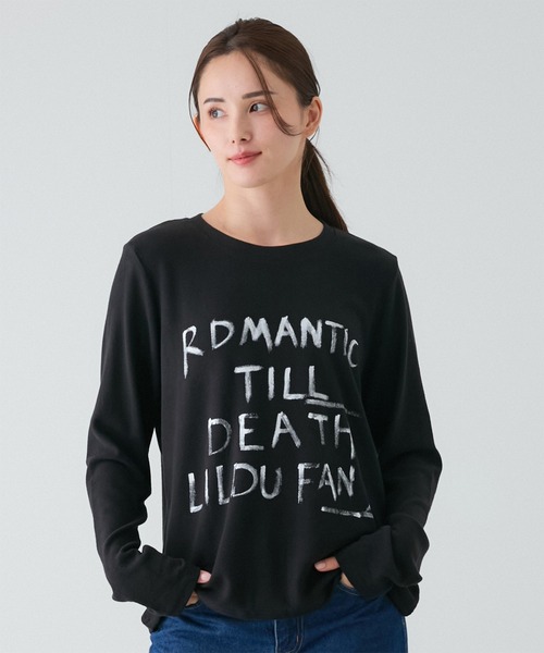 Jayro(ジャイロ)の「マシュマロタッチロゴTシャツ(Tシャツ/カットソー・レディース・ブラック/ベージュ・FREE)」の2枚目の写真