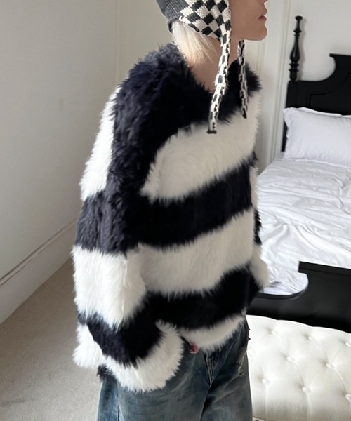 【NOWLE】スムース シャギー プルオーバー ボーダー ニット（ニット/セーター）｜NOWLE（ノウル）