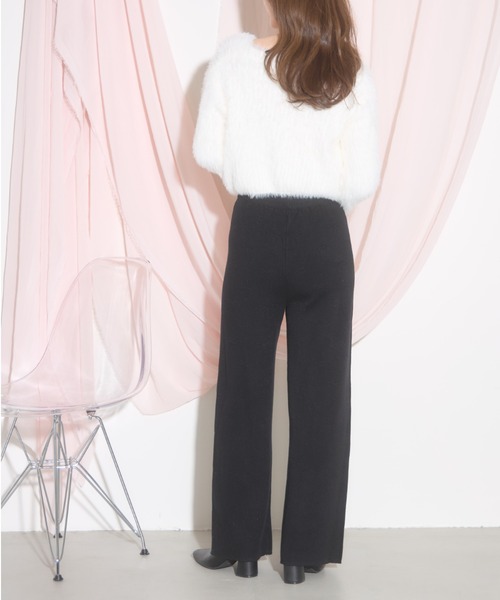 tocco closet(トッコ クローゼット)の「【ZOZO限定】リボン柄ニットパンツ(その他パンツ・レディース・グレー/ブラック/ベージュ・M)」の5枚目の写真