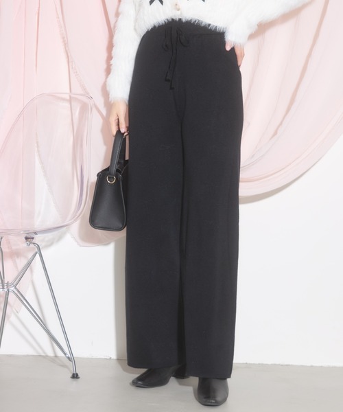 tocco closet(トッコ クローゼット)の「【ZOZO限定】リボン柄ニットパンツ(その他パンツ・レディース・グレー/ブラック/ベージュ・M)」の6枚目の写真