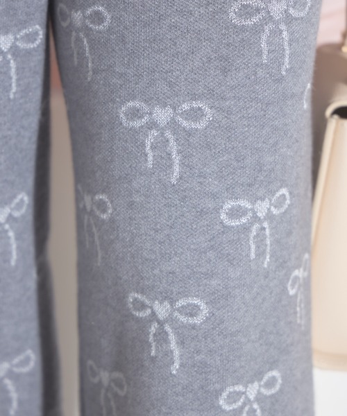 tocco closet(トッコ クローゼット)の「【ZOZO限定】リボン柄ニットパンツ(その他パンツ・レディース・グレー/ブラック/ベージュ・M)」の13枚目の写真