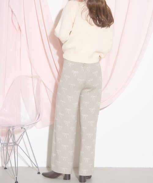 tocco closet(トッコ クローゼット)の「【ZOZO限定】リボン柄ニットパンツ(その他パンツ・レディース・グレー/ブラック/ベージュ・M)」の17枚目の写真