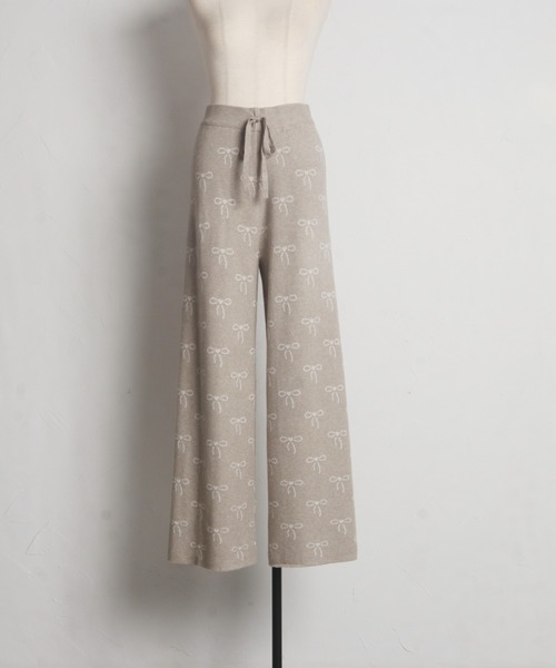 tocco closet(トッコ クローゼット)の「【ZOZO限定】リボン柄ニットパンツ(その他パンツ・レディース・グレー/ブラック/ベージュ・M)」の20枚目の写真