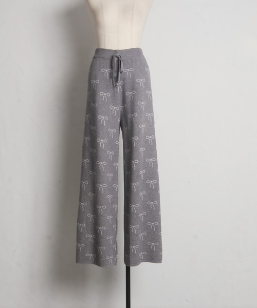 tocco closet(トッコ クローゼット)の「【ZOZO限定】リボン柄ニットパンツ(その他パンツ・レディース・グレー/ブラック/ベージュ・M)」の22枚目の写真