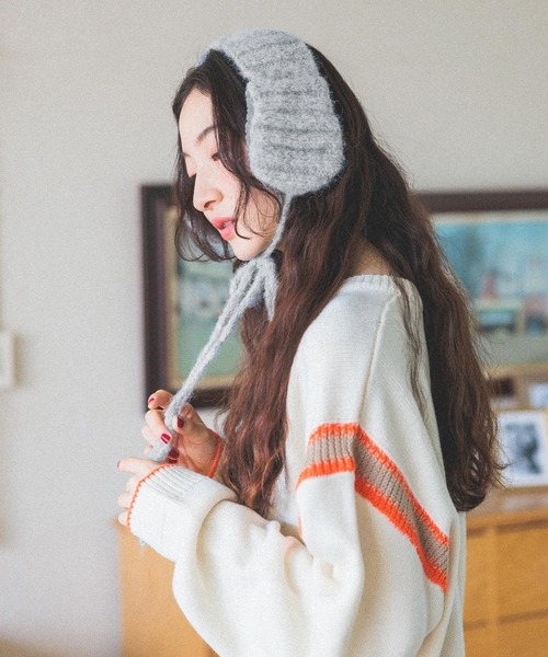 niko and...（ニコアンド）の「オリジナルニットイヤーマフラー（イヤーマフ・レディース・ライトブルー/ベージュ/グレー・0）」の5枚目の写真