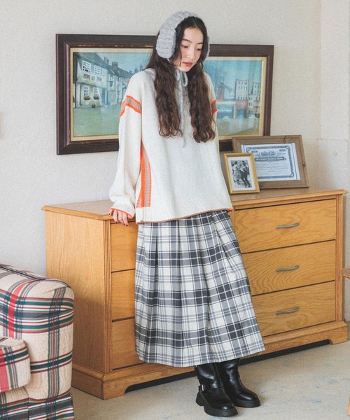 niko and...（ニコアンド）の「オリジナルニットイヤーマフラー（イヤーマフ・レディース・ライトブルー/ベージュ/グレー・0）」の7枚目の写真