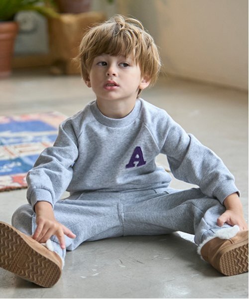 petit main（プティマイン）の「【GOODPRICE】裏起毛カットパンツ（スウェットパンツ・キッズ・クリーム/トップグレー/ネイビー/ブラウン・80ｃｍ/90cm/100cm/110cm/120cm/130cm）」の5枚目の写真