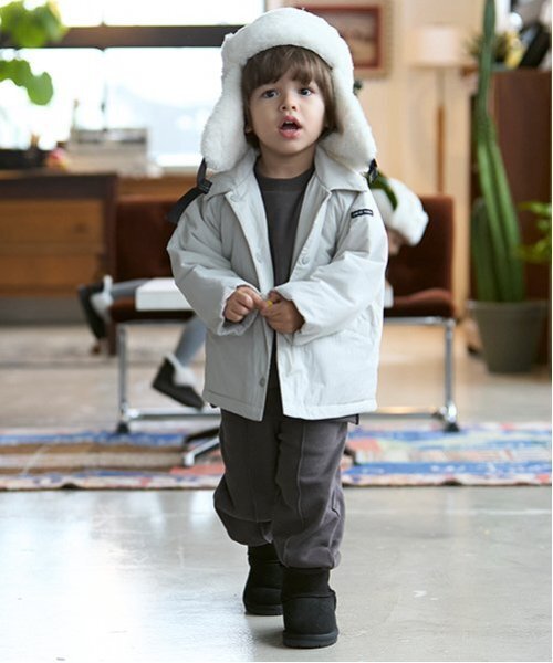 petit main（プティマイン）の「【GOODPRICE】裏起毛カットパンツ（スウェットパンツ・キッズ・クリーム/トップグレー/ネイビー/ブラウン・80ｃｍ/90cm/100cm/110cm/120cm/130cm）」の8枚目の写真