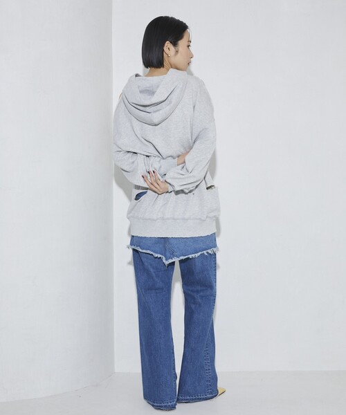 Firsthand（ファーストハンド）の「Firsthand/ファーストハンド ダメージスリットフーディ（パーカー・レディース・グレー/チャコールグレー・FREE）」の14枚目の写真