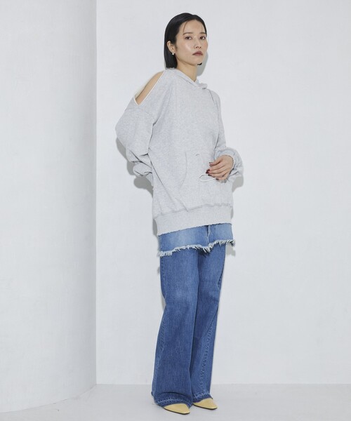 Firsthand（ファーストハンド）の「Firsthand/ファーストハンド ダメージスリットフーディ（パーカー・レディース・グレー/チャコールグレー・FREE）」の16枚目の写真