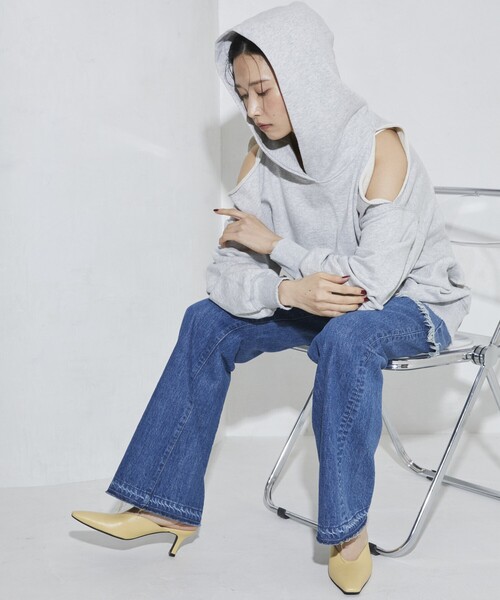 Firsthand（ファーストハンド）の「Firsthand/ファーストハンド ダメージスリットフーディ（パーカー・レディース・グレー/チャコールグレー・FREE）」の19枚目の写真