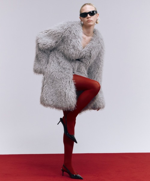 nφdress fake far coat ノードレス ファーコート セール】FAKE FUR COAT/フェイクファーコート（ノーカラーコート