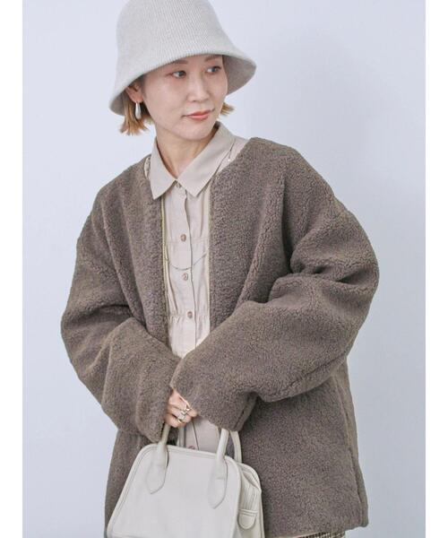 Samansa Mos2 blue（サマンサモスモスブルー）の「ライトボアコート