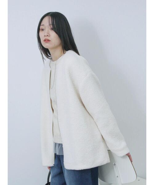 Samansa Mos2 blue（サマンサモスモスブルー）の「ライトボアコート（その他アウター・レディース・モカ/キナリ/チャコールグレー・F）」の8枚目の写真