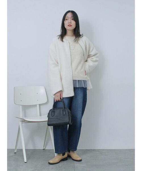 Samansa Mos2 blue（サマンサモスモスブルー）の「ライトボアコート（その他アウター・レディース・モカ/キナリ/チャコールグレー・F）」の17枚目の写真