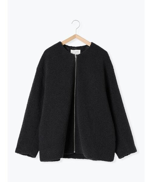 Samansa Mos2 blue（サマンサモスモスブルー）の「ライトボアコート（その他アウター・レディース・モカ/キナリ/チャコールグレー・F）」の7枚目の写真