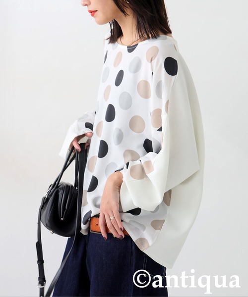 antiqua(アンティカ)の「ドットラグラントップス(その他トップス・レディース・ブラック/ホワイト・ONESIZE)」の3枚目の写真