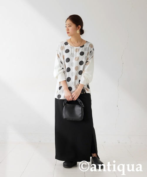 antiqua(アンティカ)の「ドットラグラントップス(その他トップス・レディース・ブラック/ホワイト・ONESIZE)」の6枚目の写真