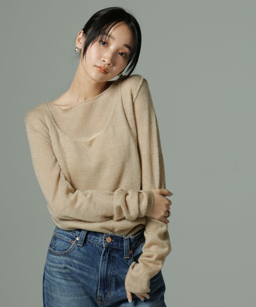 NANO universe（ナノユニバース）の「ビスチェセットニット（ニット/セーター・レディース・ブラック/ベージュ/カーキブラウン・FREE）」の3枚目の写真