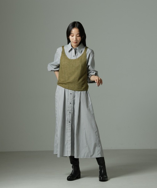 NANO universe（ナノユニバース）の「ビスチェセットニット（ニット/セーター・レディース・ブラック/ベージュ/カーキブラウン・FREE）」の11枚目の写真