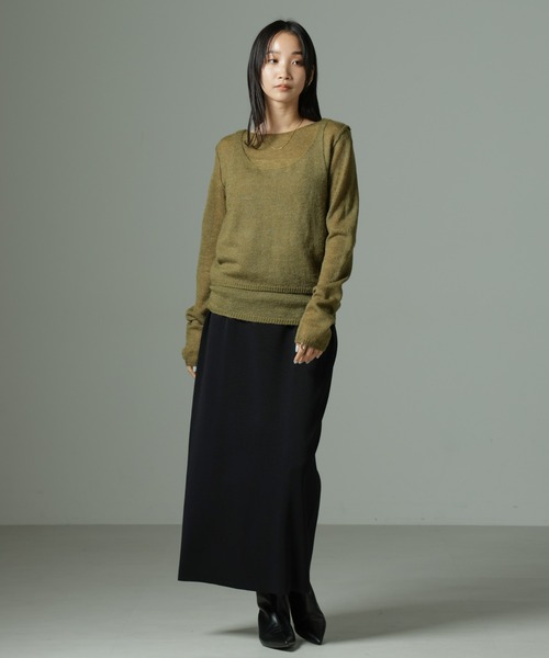 NANO universe（ナノユニバース）の「ビスチェセットニット（ニット/セーター・レディース・ブラック/ベージュ/カーキブラウン・FREE）」の8枚目の写真