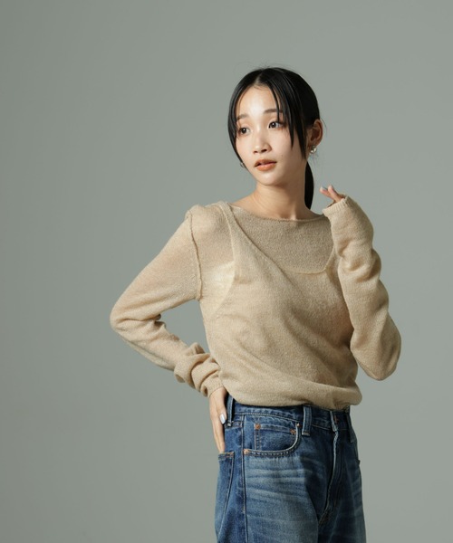 NANO universe（ナノユニバース）の「ビスチェセットニット（ニット/セーター・レディース・ブラック/ベージュ/カーキブラウン・FREE）」の15枚目の写真