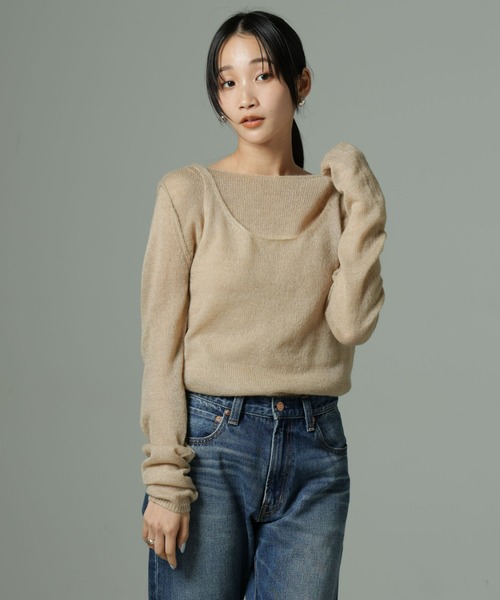 NANO universe（ナノユニバース）の「ビスチェセットニット（ニット/セーター・レディース・ブラック/ベージュ/カーキブラウン・FREE）」の14枚目の写真