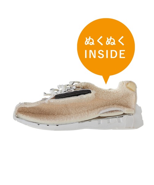 Live in comfort(リブインコンフォート)の「リブ イン コンフォート 軽くて歩きやすい 内側くるくるボアのあったかスニーカー(スニーカー・レディース・ブラック/ベージュ・6/2/3/4/5/1)」の4枚目の写真